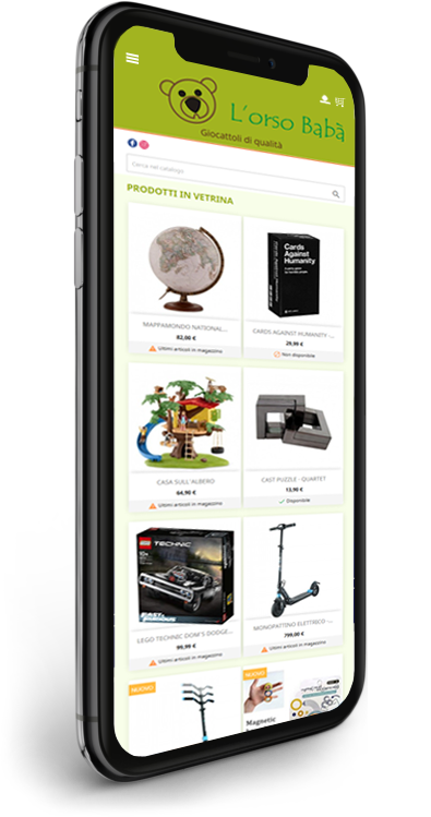 sito e-commerce su smartphone
