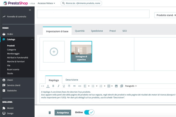 Creare sito Prestashop